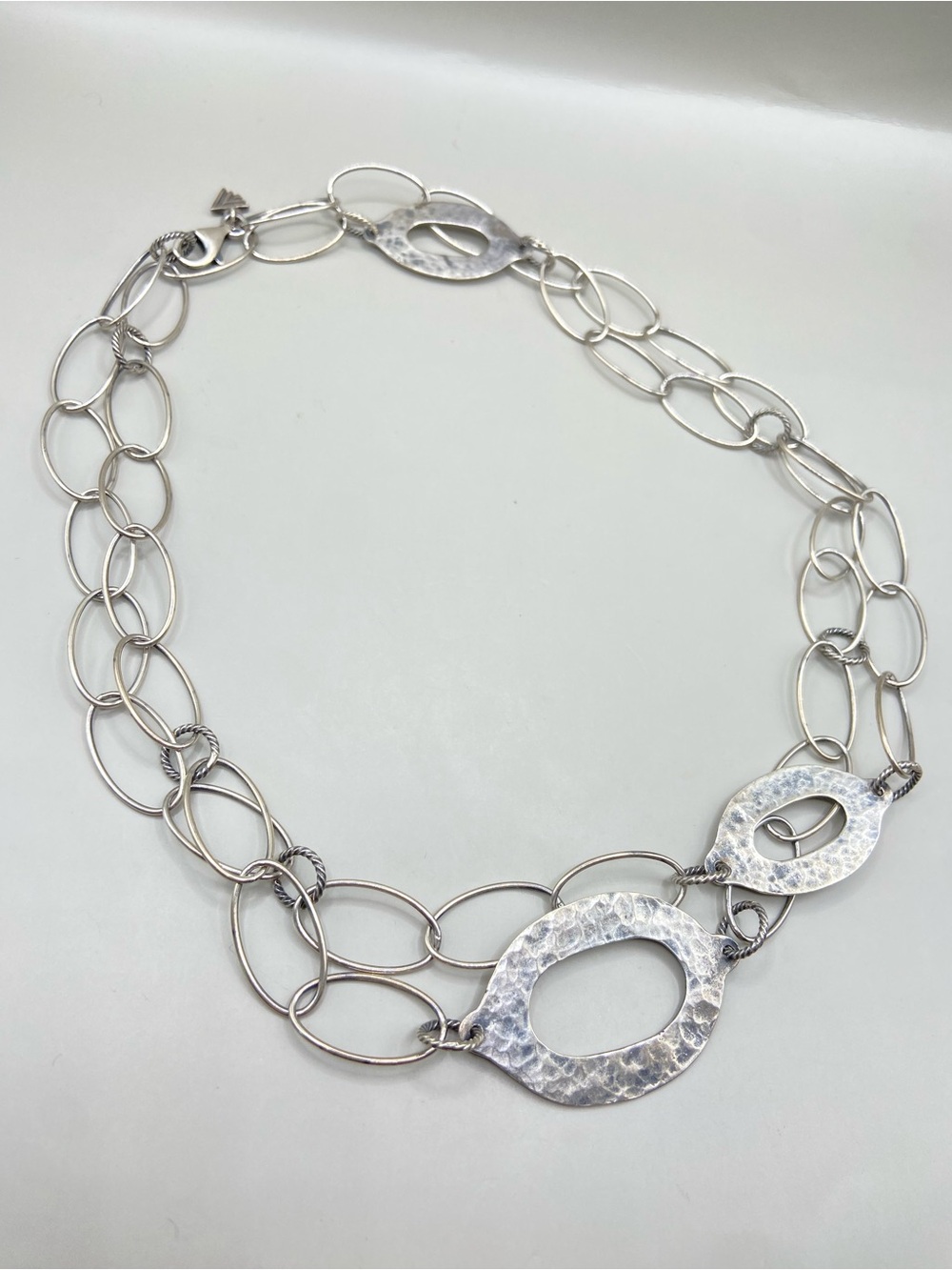 Silpada Silver Hammered Link Long Necklace